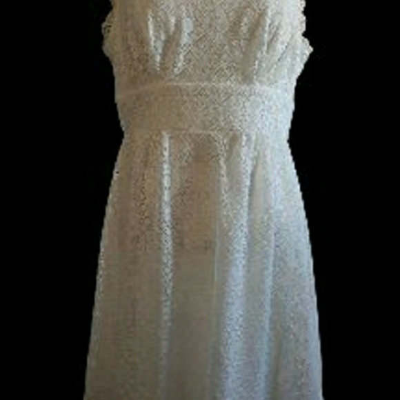 Womens Ivory Lace Lined Sleeveless Dress sz 12 - Picture 10 of 12